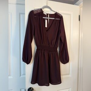 Gentle Fawn Deep Purple Long Sleeve Dress NWT
